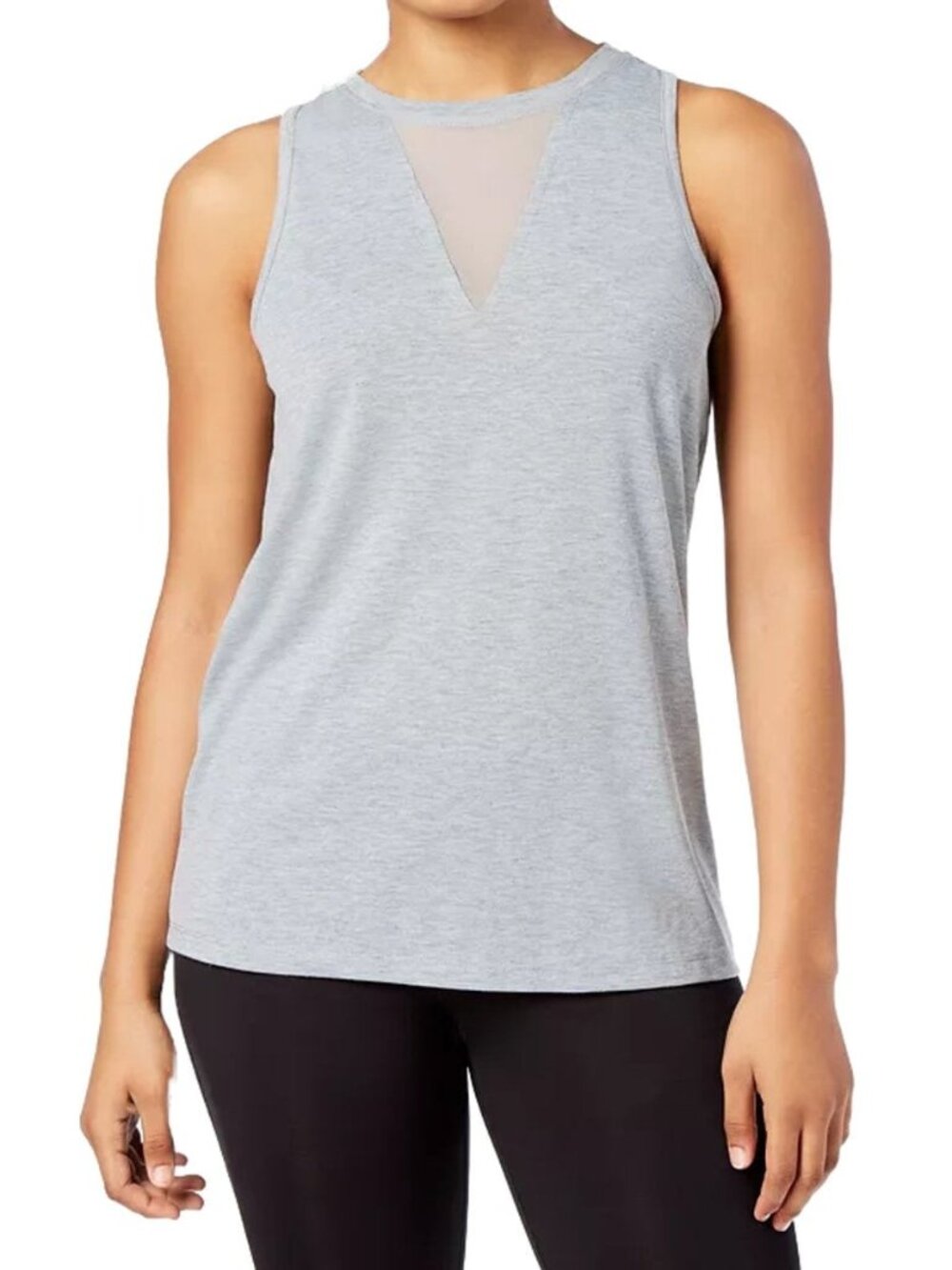 Material Girl Womens Activewear Active Mesh Inset Tank Top